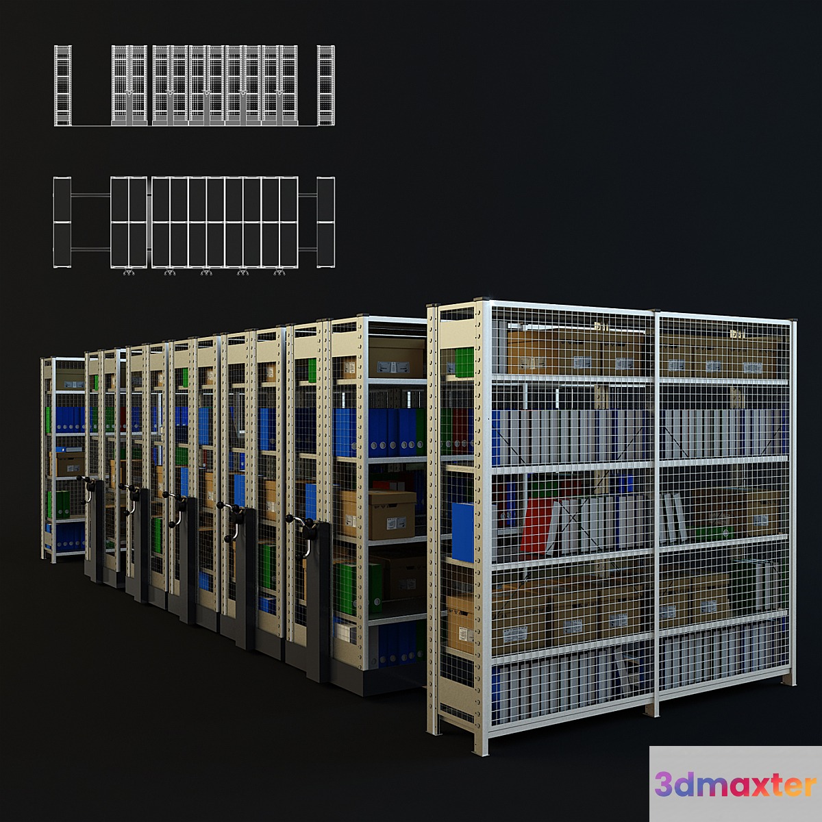 Mobile shelving 3D Max