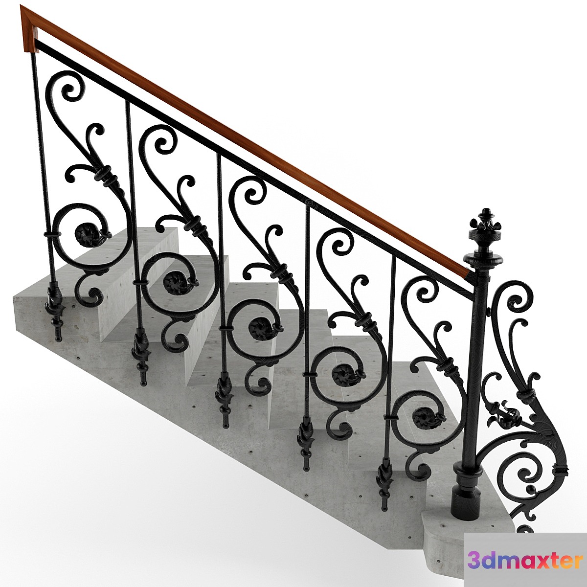 staircase railing 3D Max