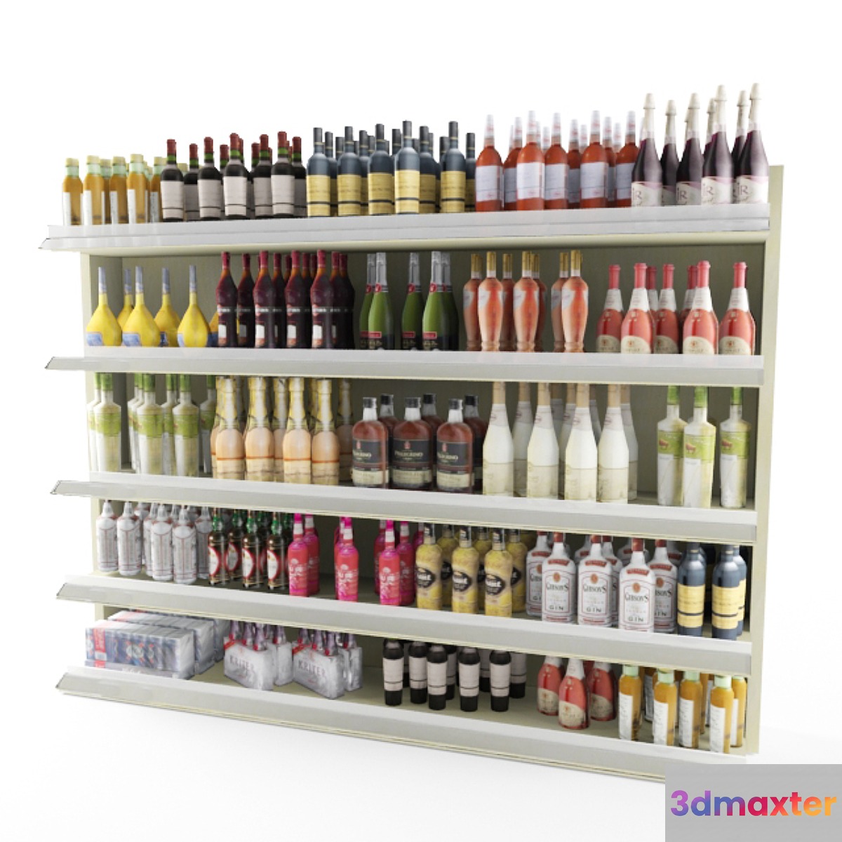 Showcase with bottles