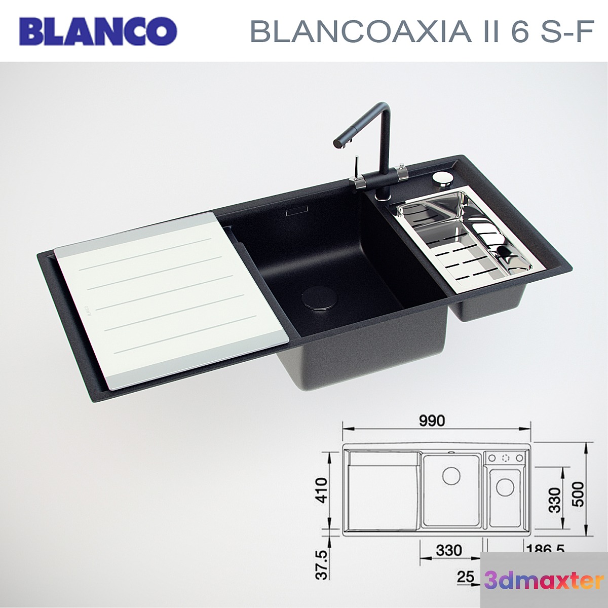 BLANCO AXIA II SF 6 3D Max