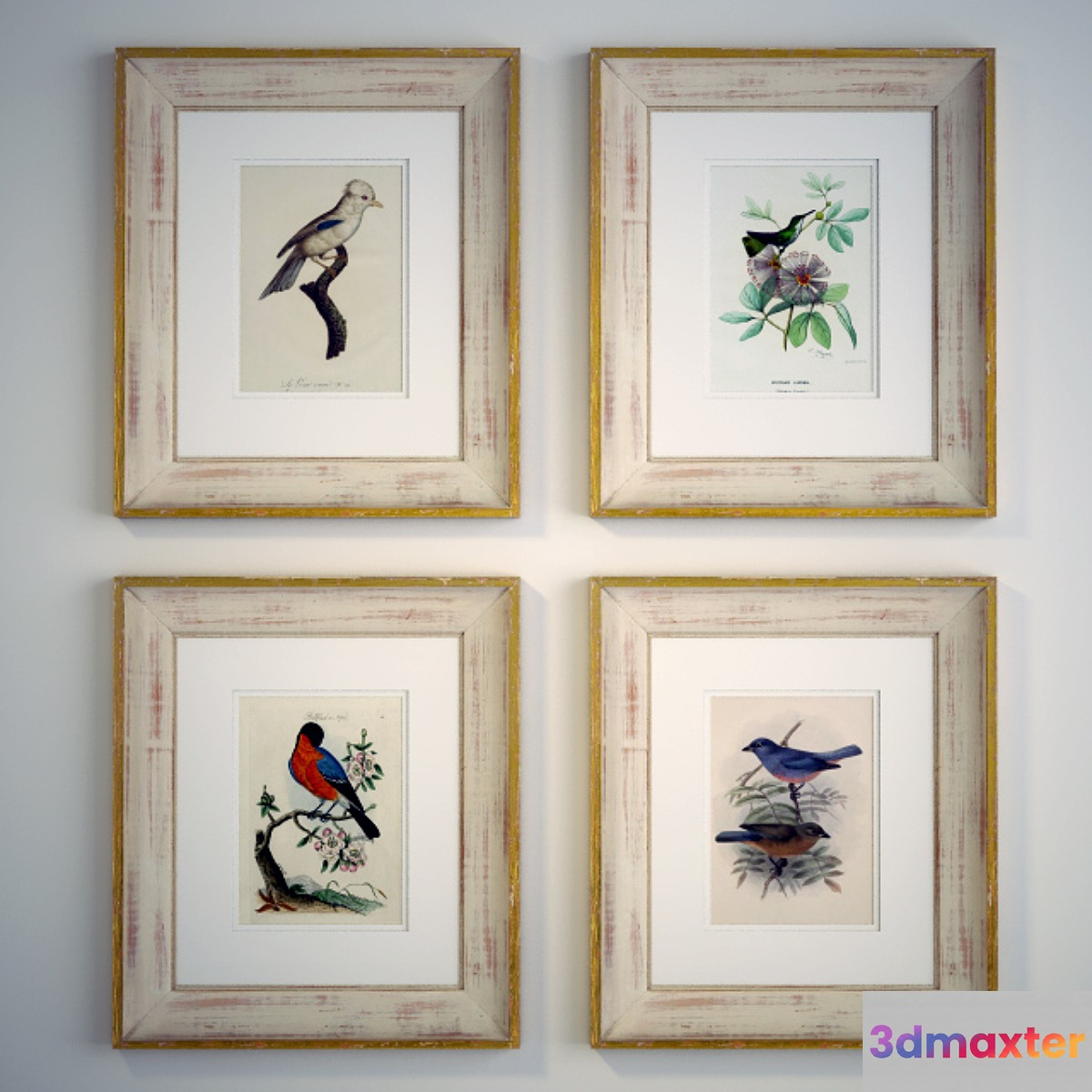 Paintings framed vintage 3D Max