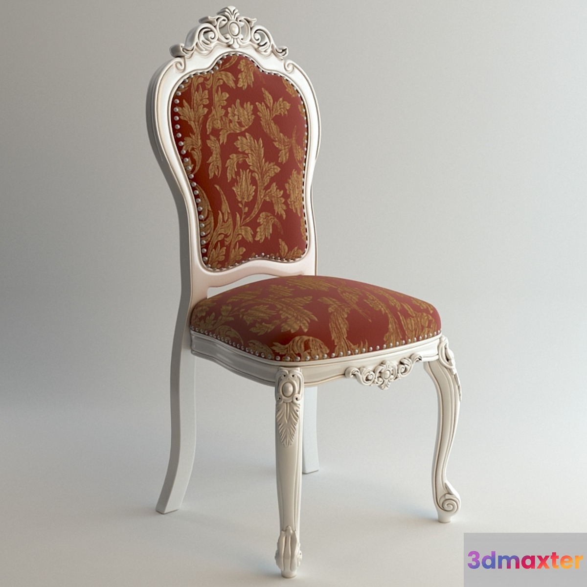 White baroque chair 3D Max
