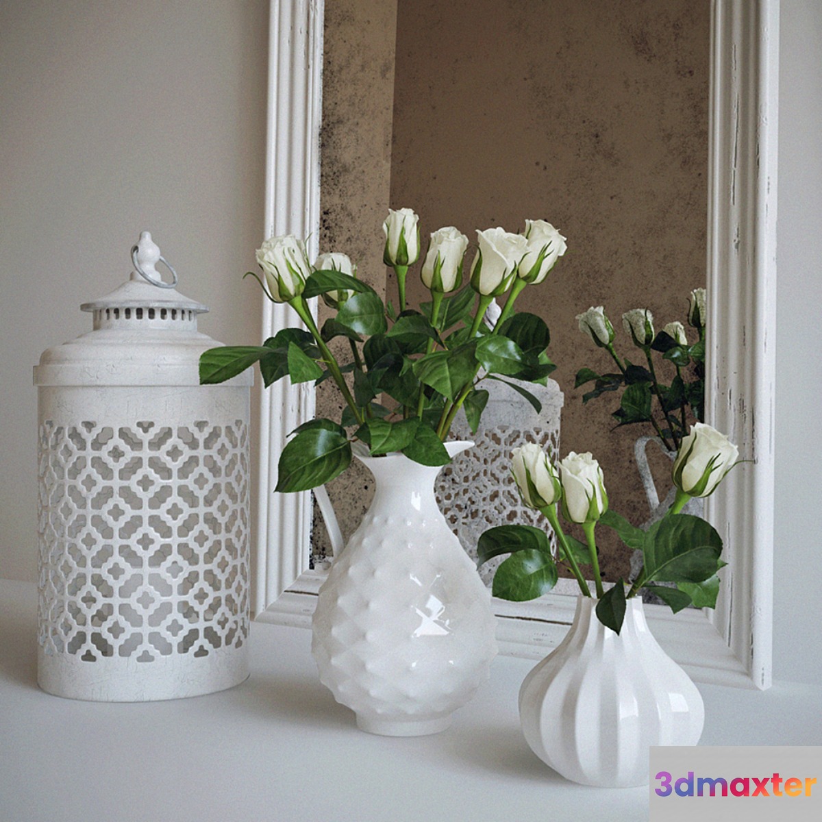 Decor with roses 3D Max