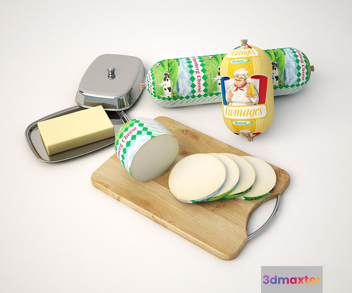 Cheese sausage tofu cheese packaged mayonnaise. 3D Max
