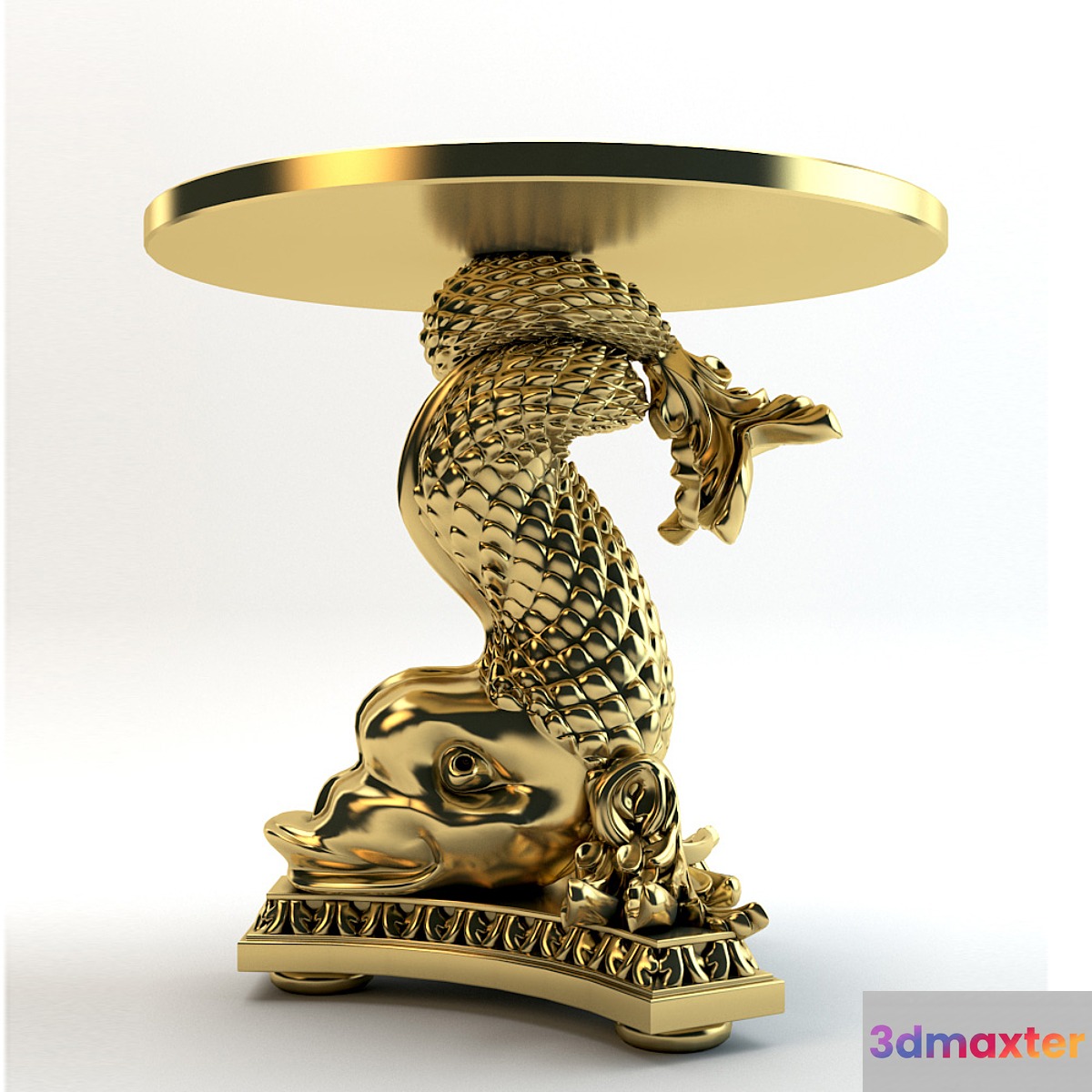 Table in the form of a fish 3D Max