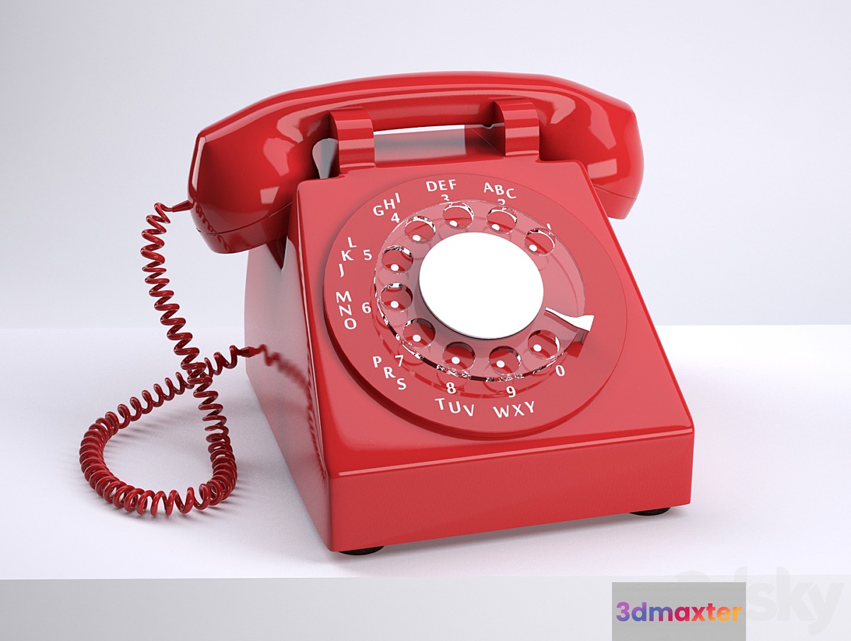 Old red phone 3D Max