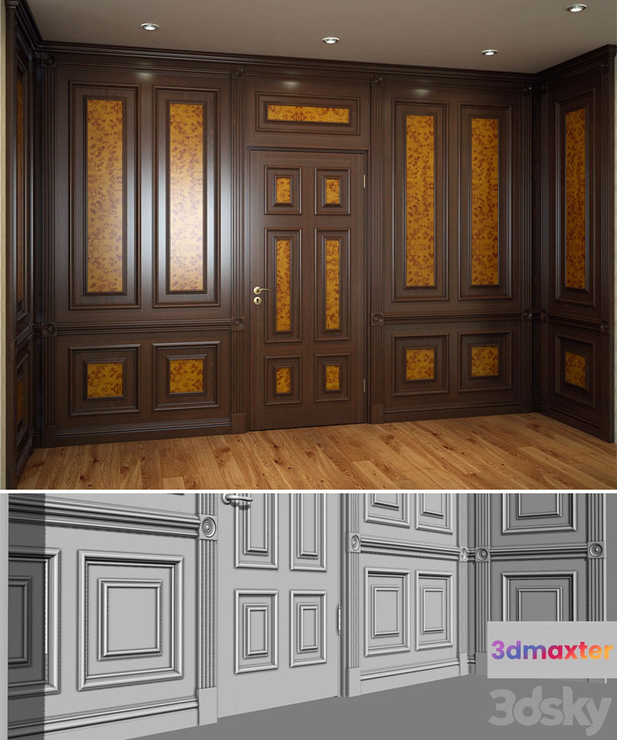 Wooden wall panels in the Victorian style