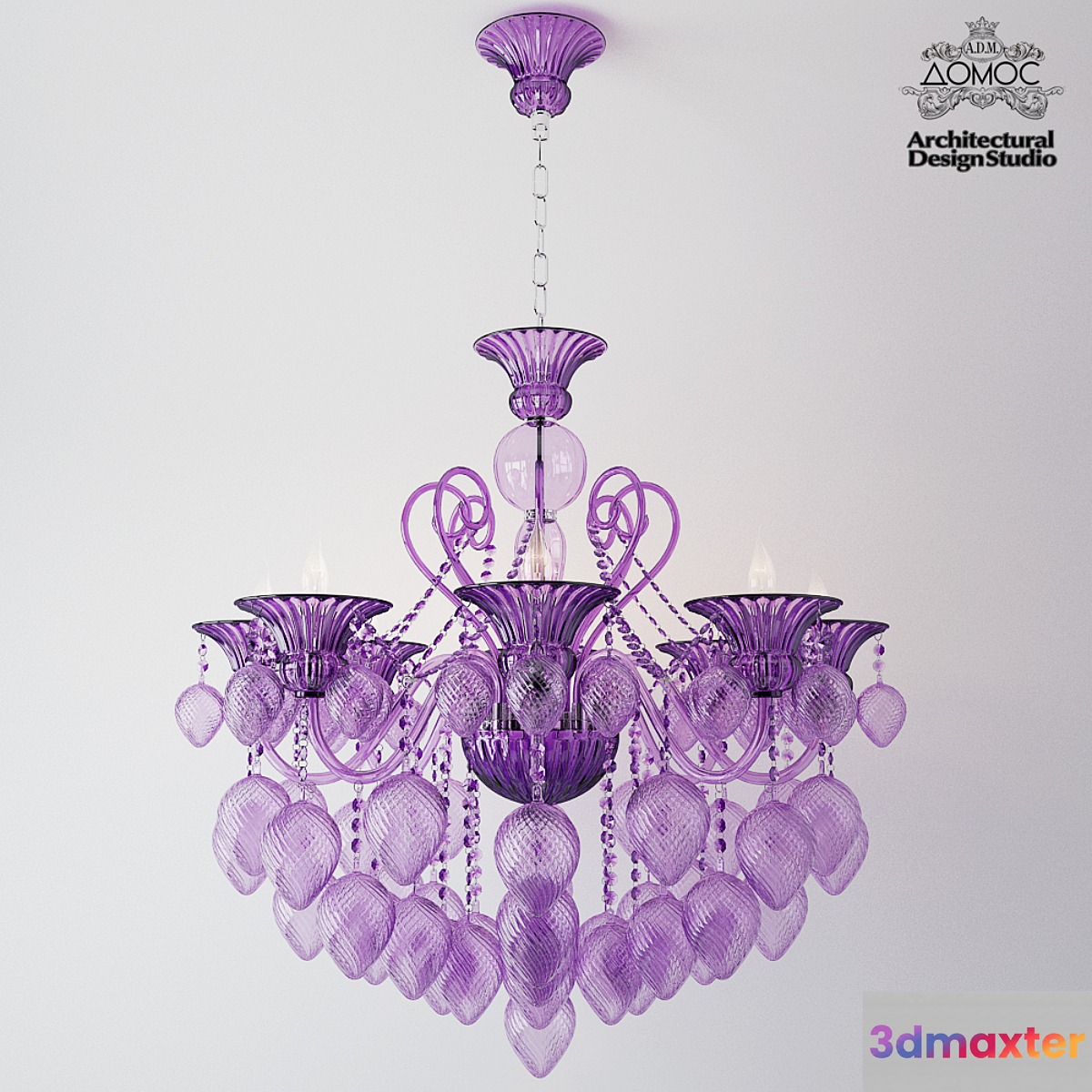 Bella Vetro 8 Light Chianti Chandelier 3D Max