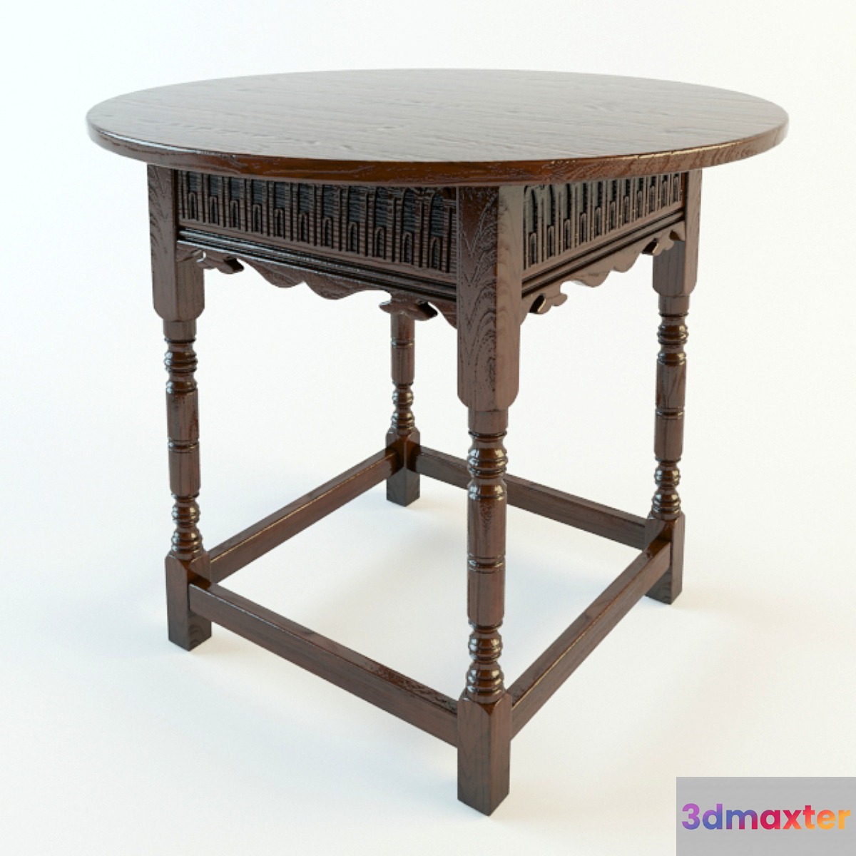 Tudor Oak table 3D Max