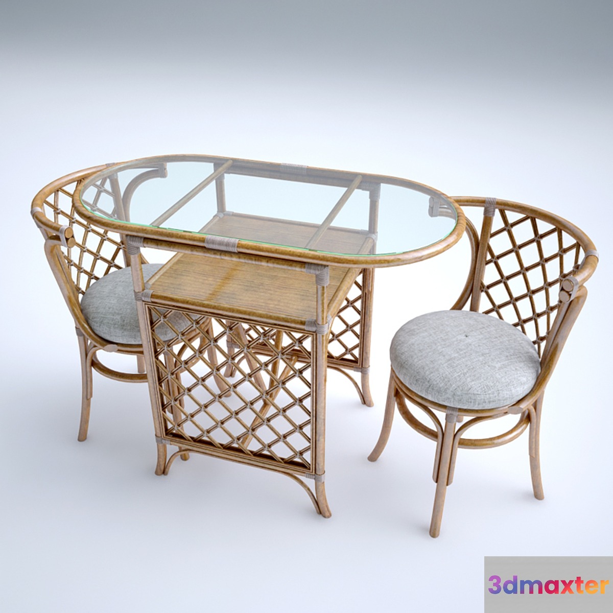 Wicker furniture 3D Max