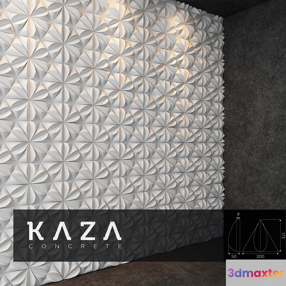 3d panel Kaza Concrete SEED 3D Max