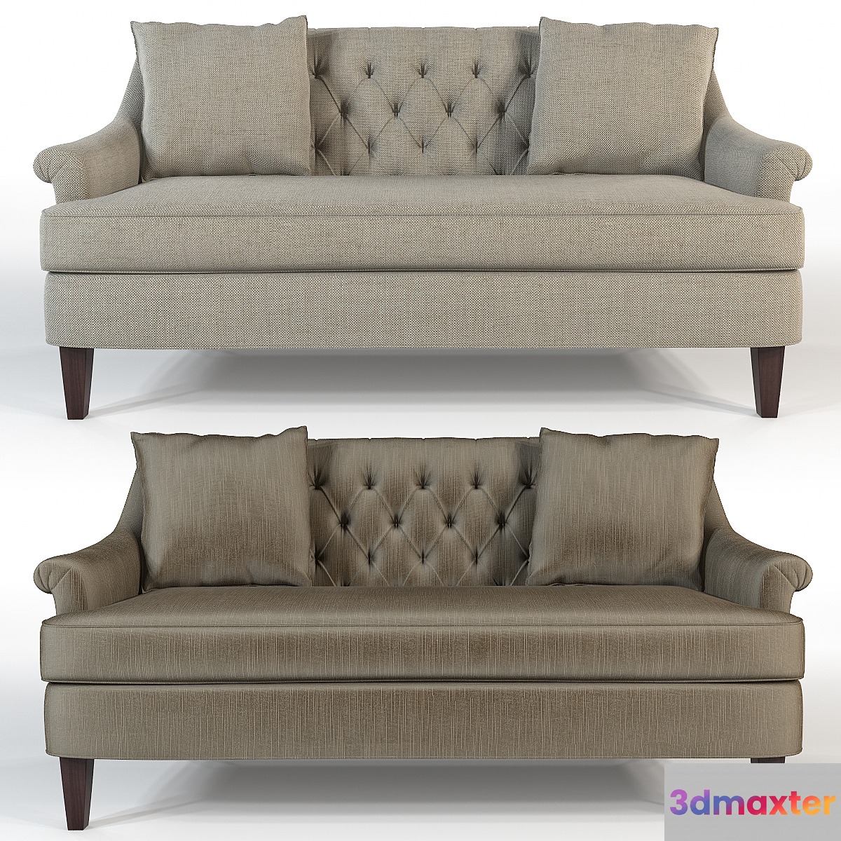 Hickory furniture - Marler tufted apartment sofa 3D Max