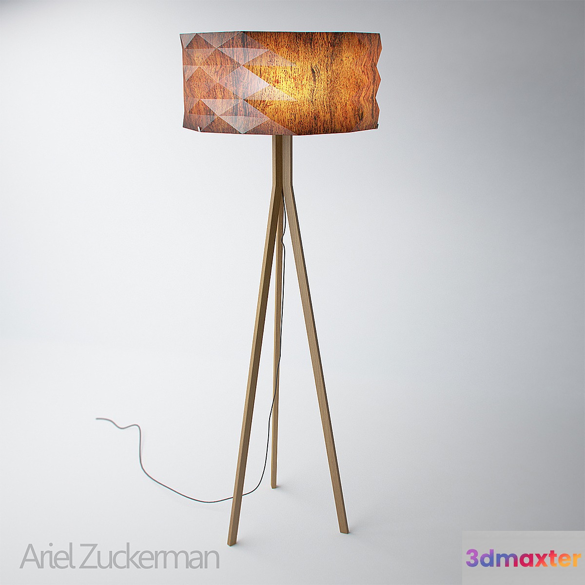 origami-style floor lamp from Ariel Zuckerman 3D Max