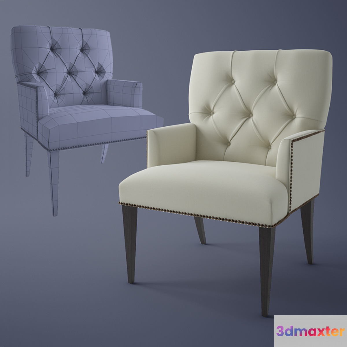 Baker St. Germain Side Chair 7847 3D Max