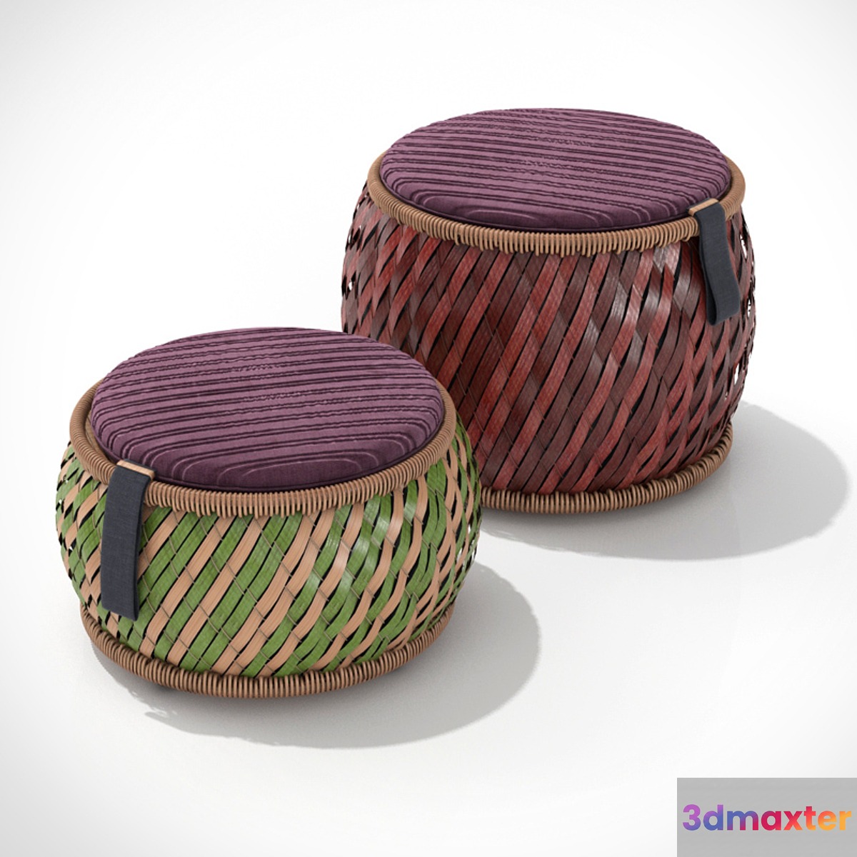 Wicker ottomans DEDON DALA 3D Max