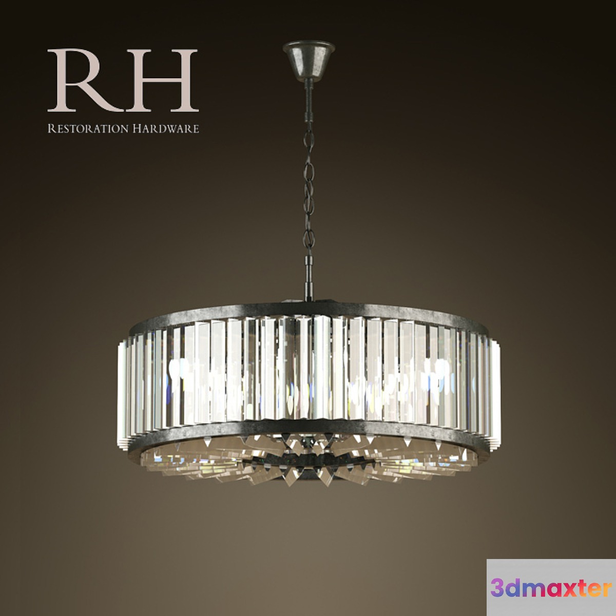 RH _ WELLES CRYSTAL CHANDELIER MEDIUM 3D Max
