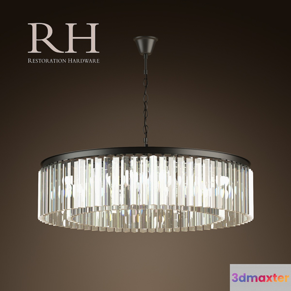 RH _ RHYS GLASS PRISM LARGE CHANDELIER 3D Max