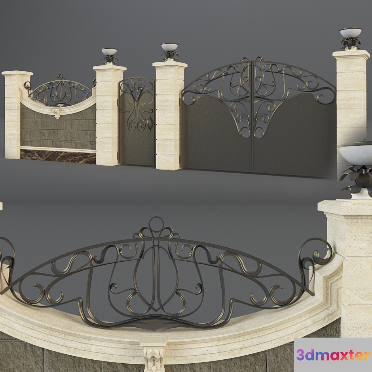 Fence Art Nouveau 3D Max