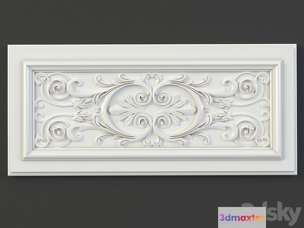Furniture with carved facade element 3D Max