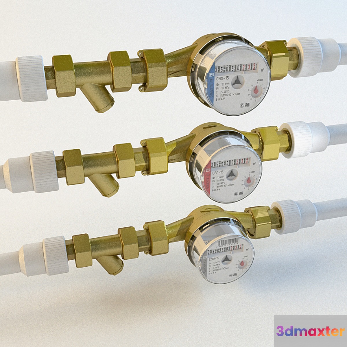 water meters 3D Max