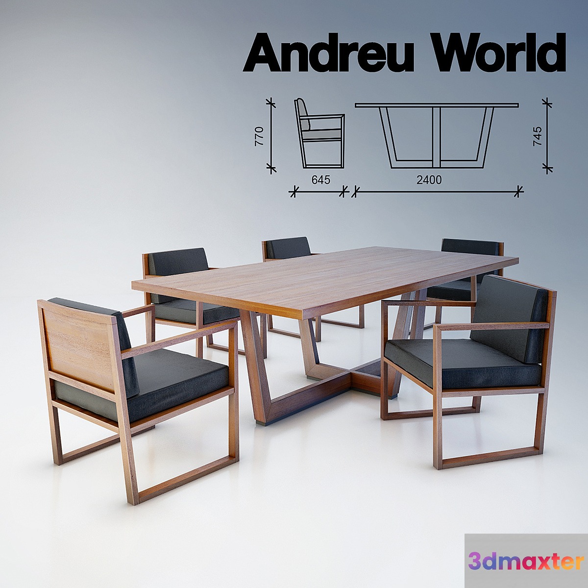 Dining group Andreu World 3D Max