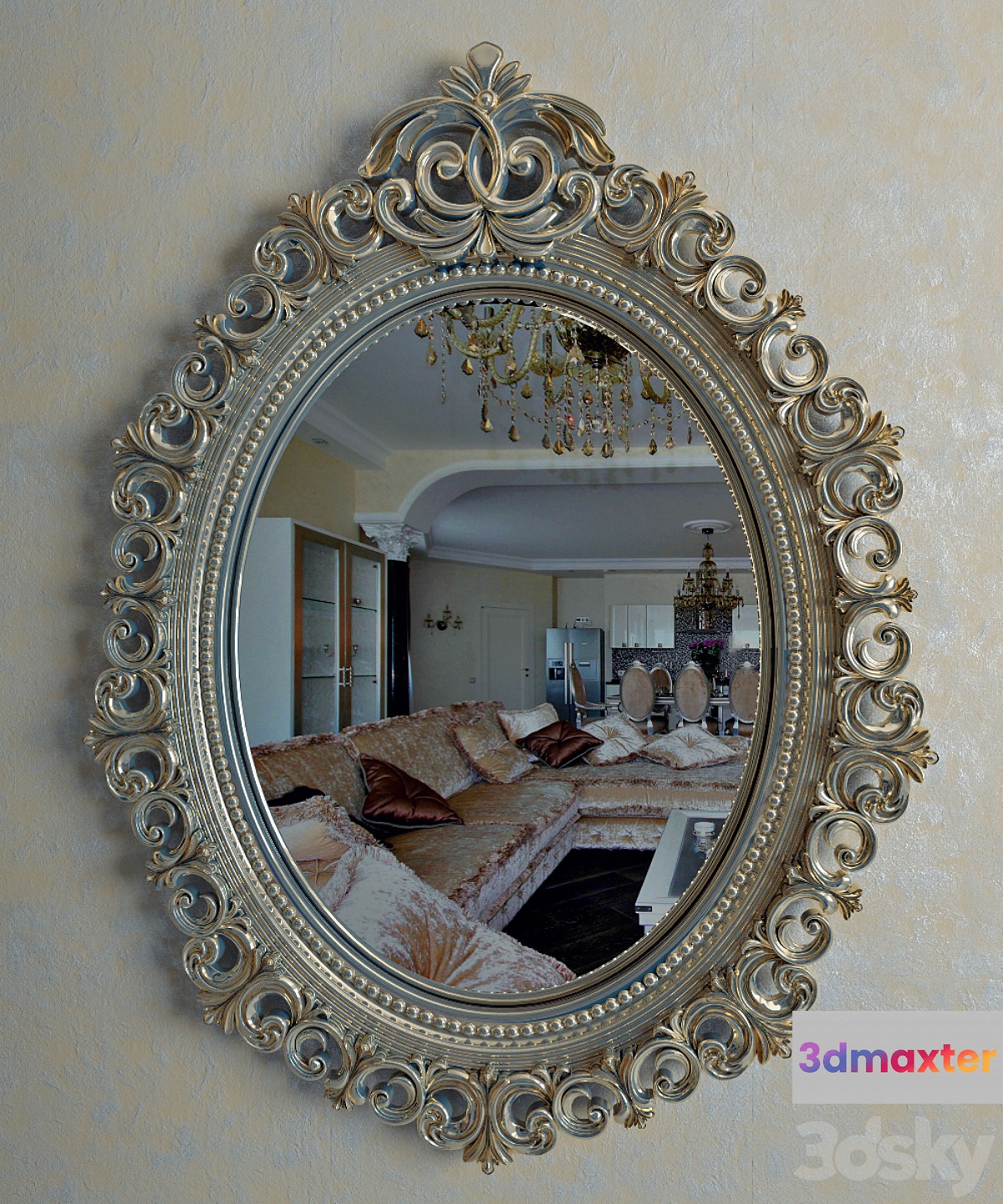 Classic oval mirror 3D Max