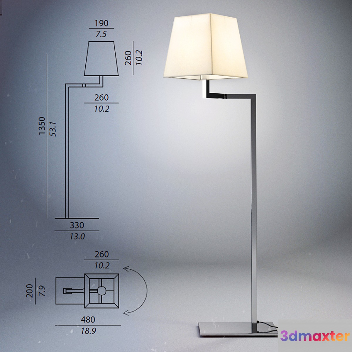 Floor lamp CONTARDI Liseuse FL 3D Max