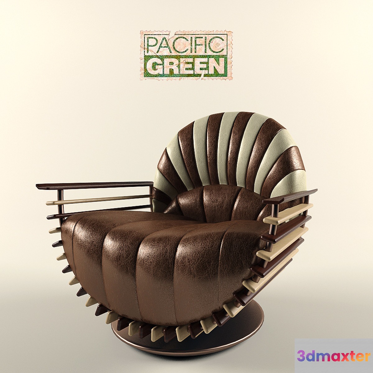 Pacific Green Luxor Armchair 3D Max