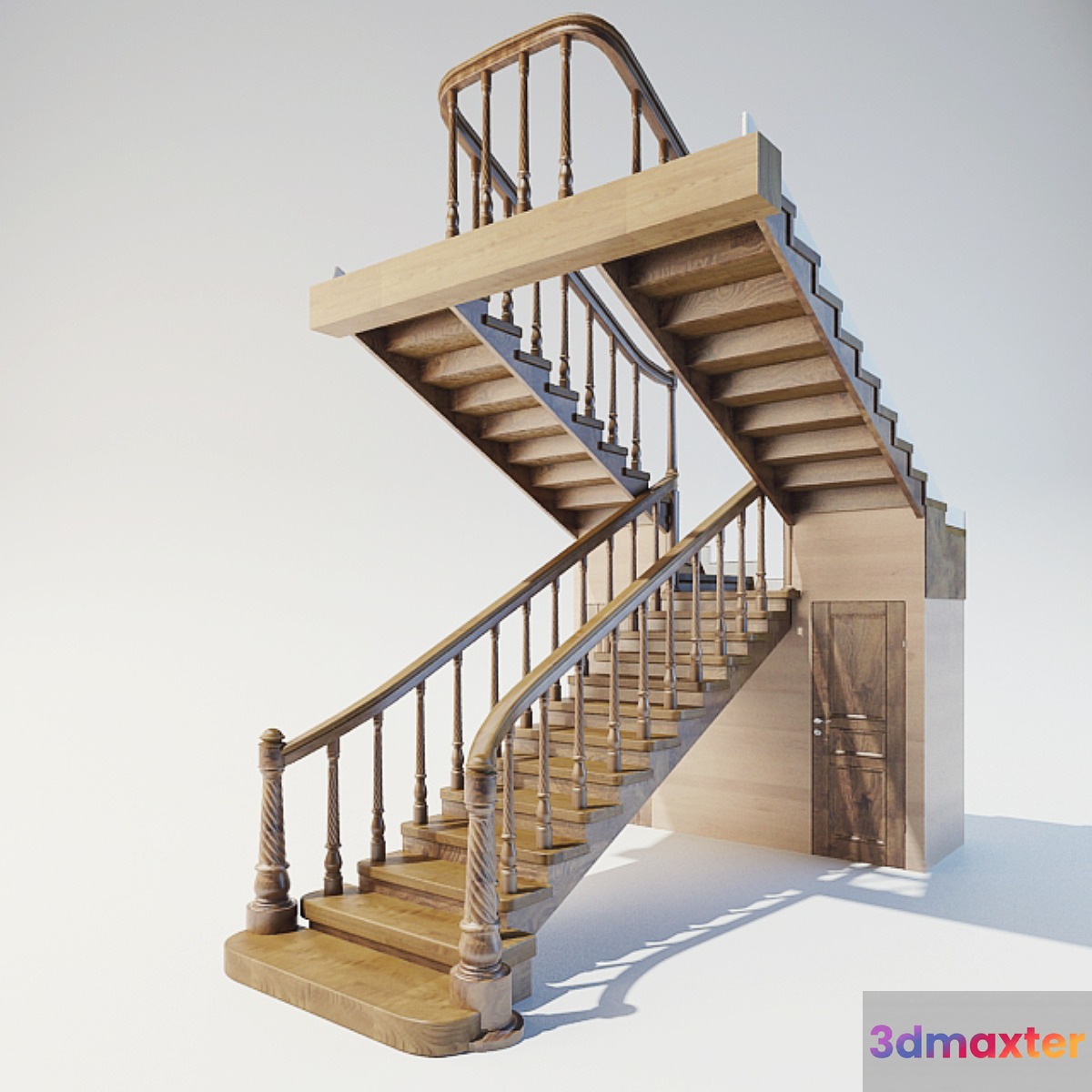 wooden staircase - No.2 3D Max