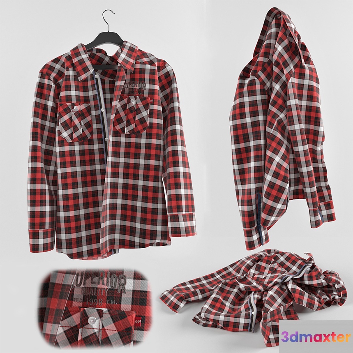 Plaid shirt 3D Max