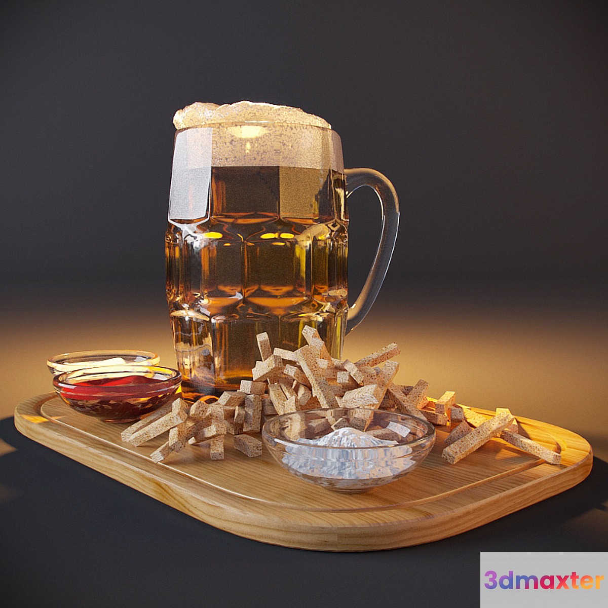 Beer with croutons 3D Max