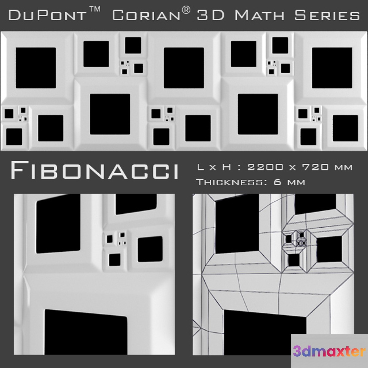 3D Panel Corian Fibonacci