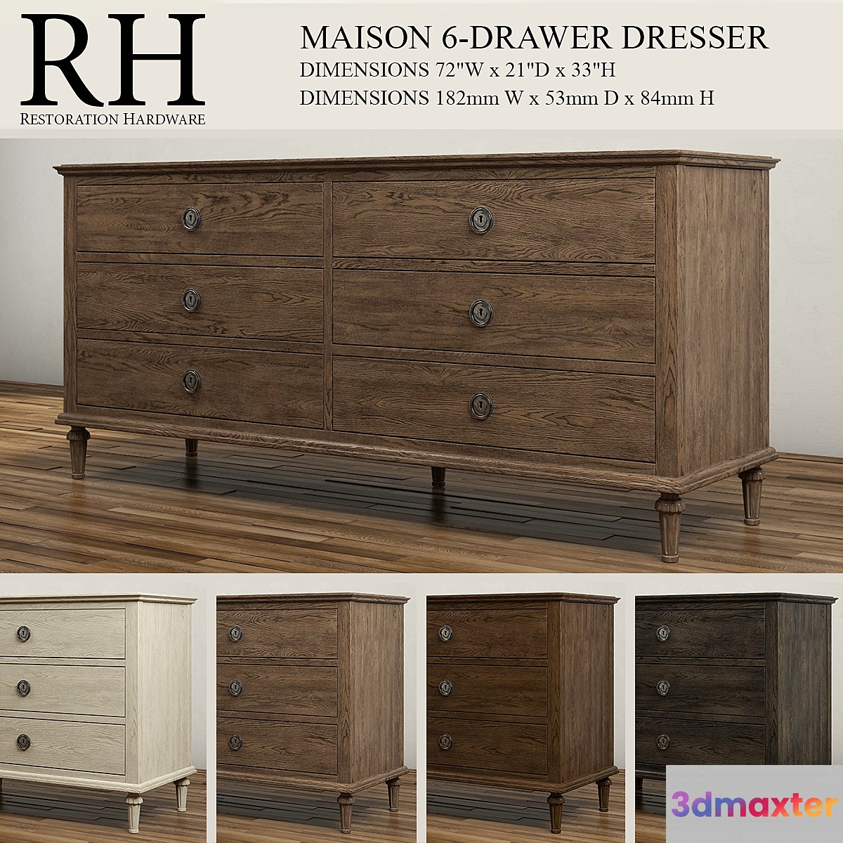 MAISON 6-DRAWER DRESSER