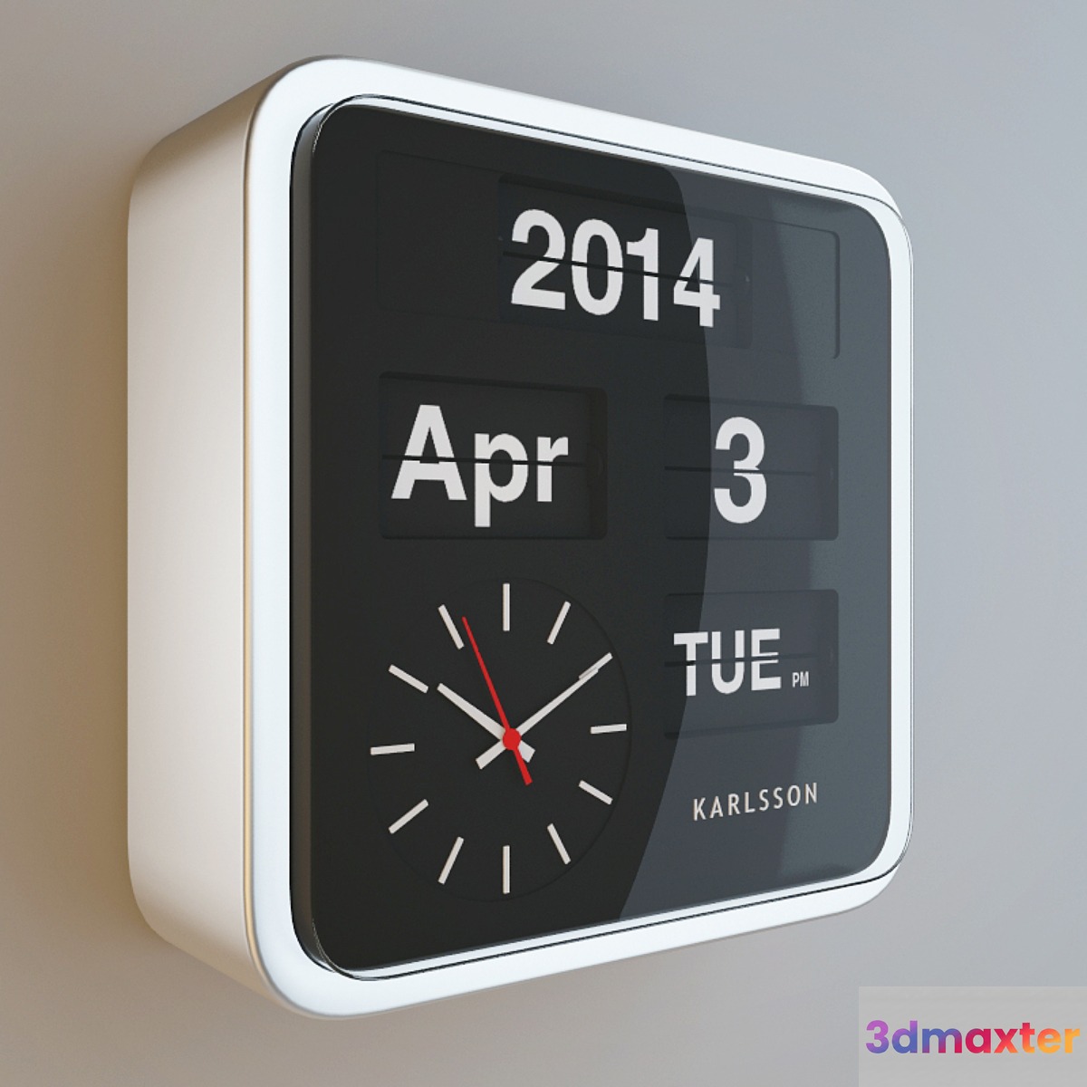 Wall clock Mini Flip 3D Max