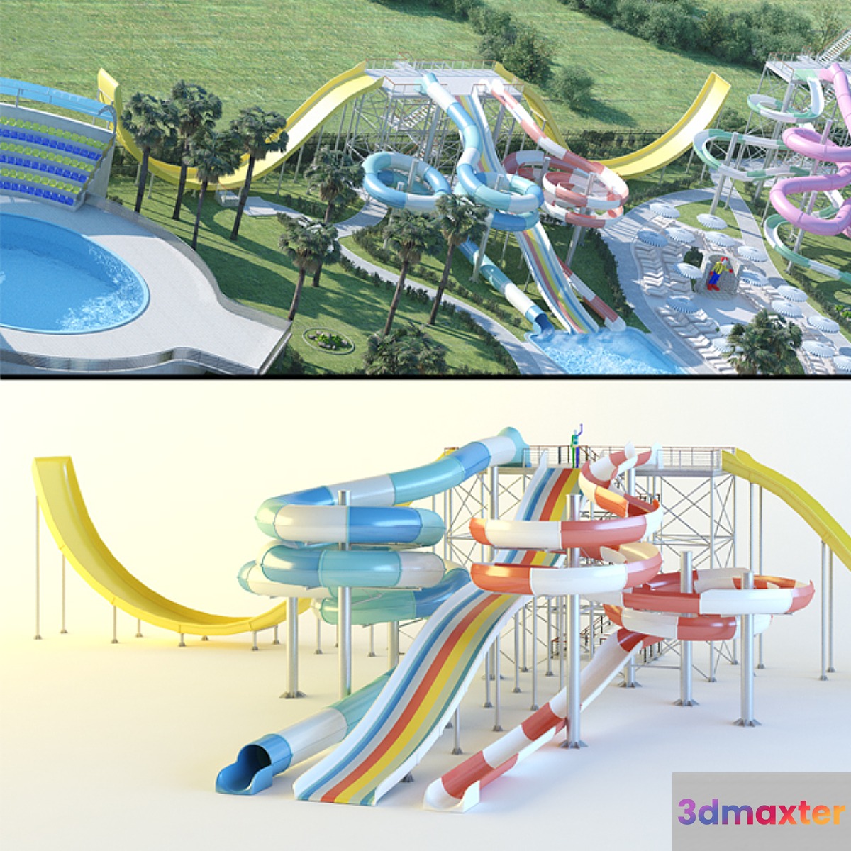 Water Slides: Wave Slide Black Hole Wide Slide Raing Slide.