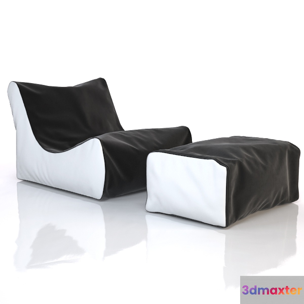 Lounger chair and ottoman 3D Max