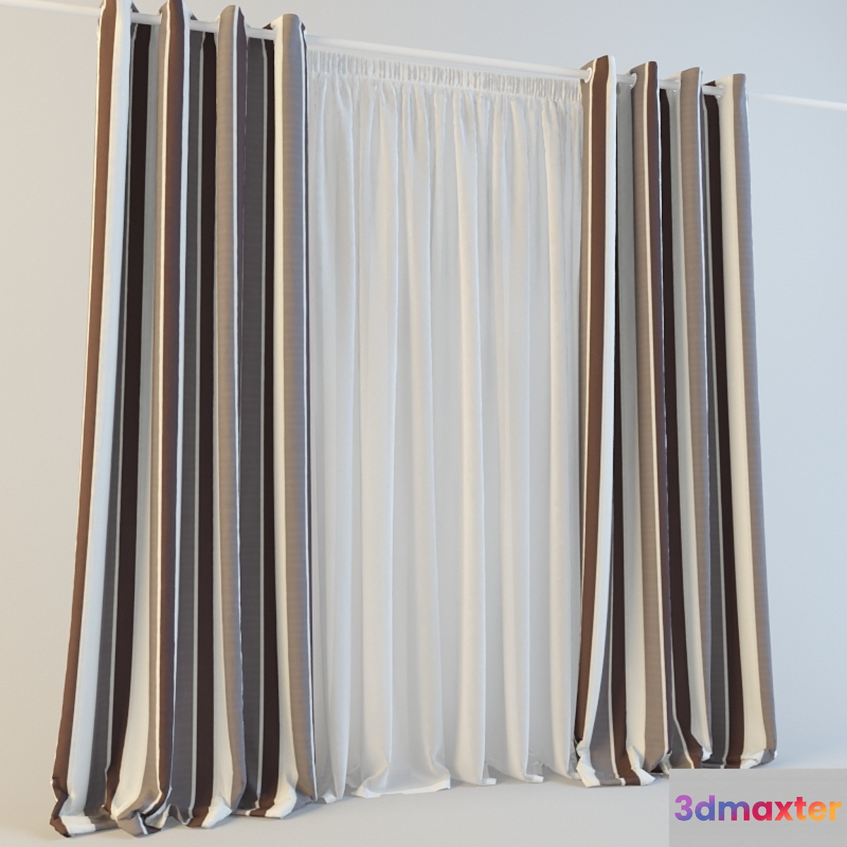 Eyelets for curtains with tulle 3D Max
