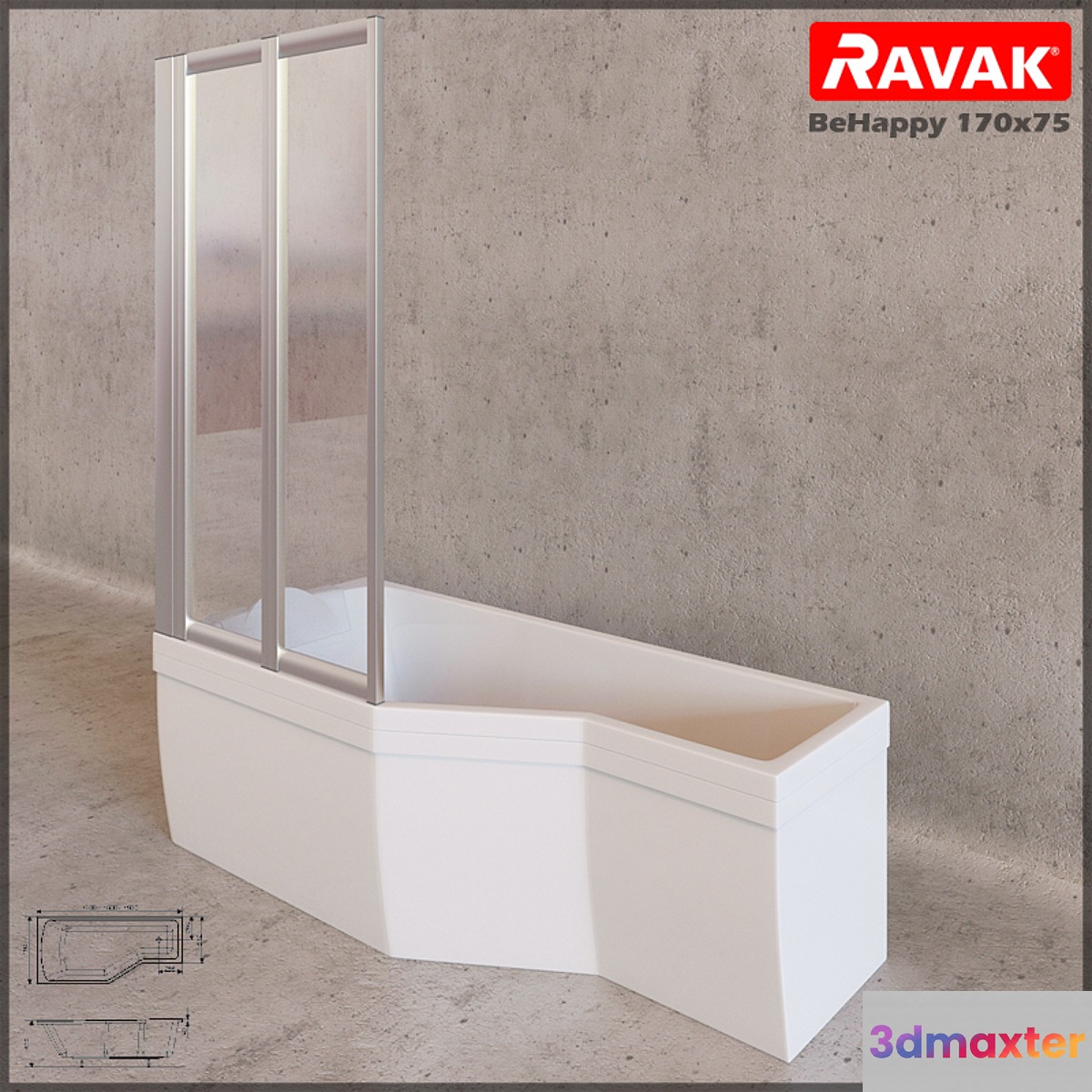 Ravak BeHappy 170x75