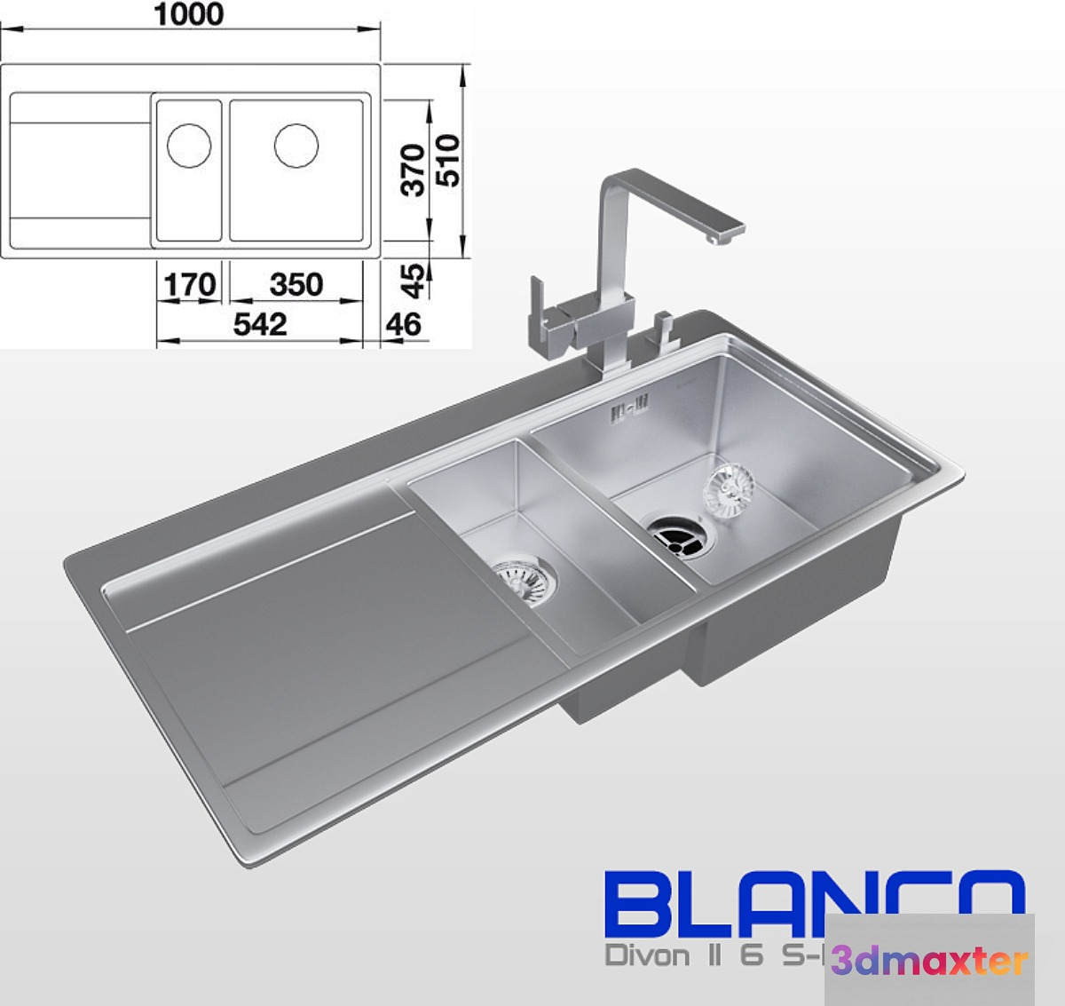 Sink BLANCO + mixer 3D Max