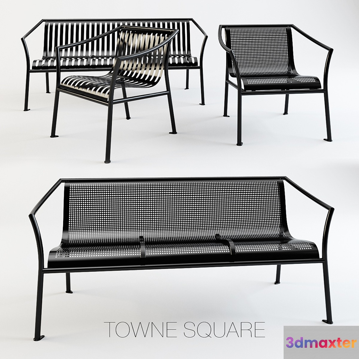 Bench Towne Square 3D Max