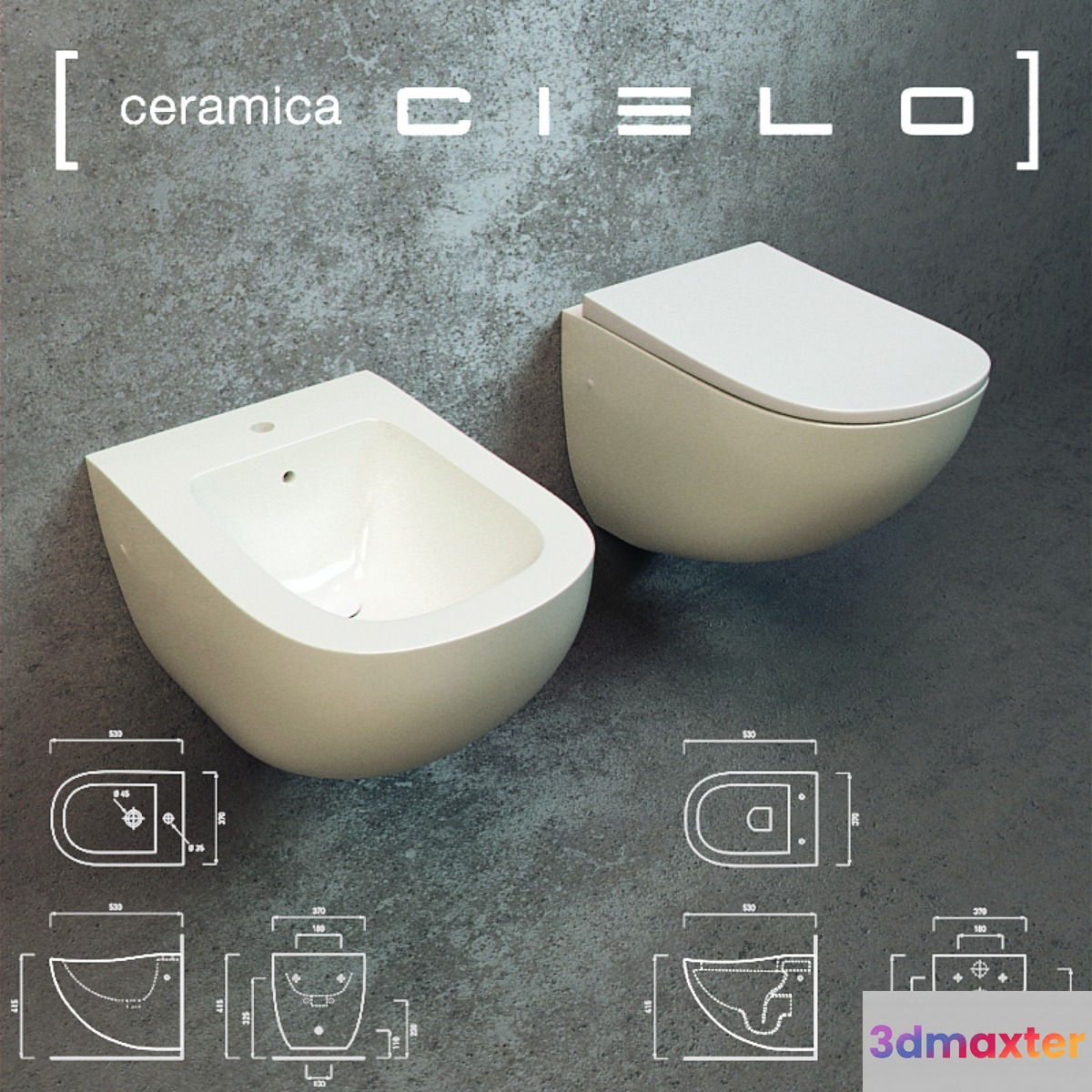 Ceramica Cielo Wall hung wc_cod. FLVS_Wall hung one hole bidet_cod. FLBS