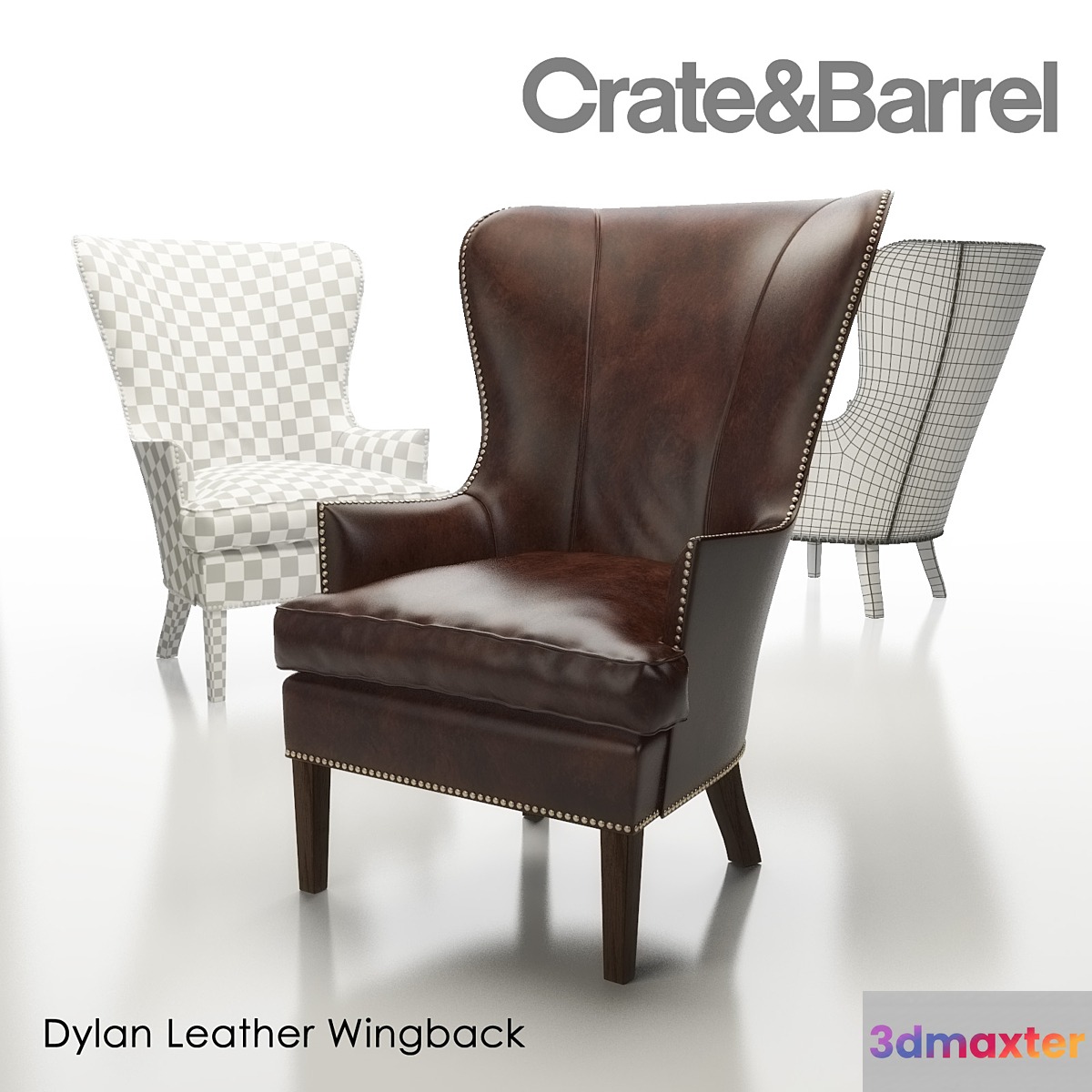 DYLAN Leather Wingback Chair 3D Max