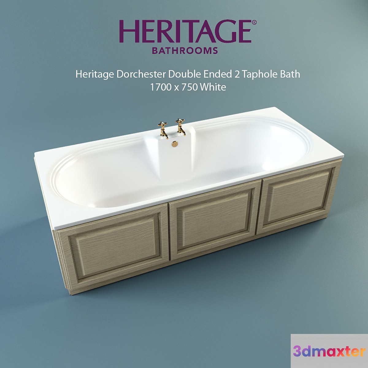 Bath Heritage Dorchester Double Ended 2 Taphole Bath 3D Max