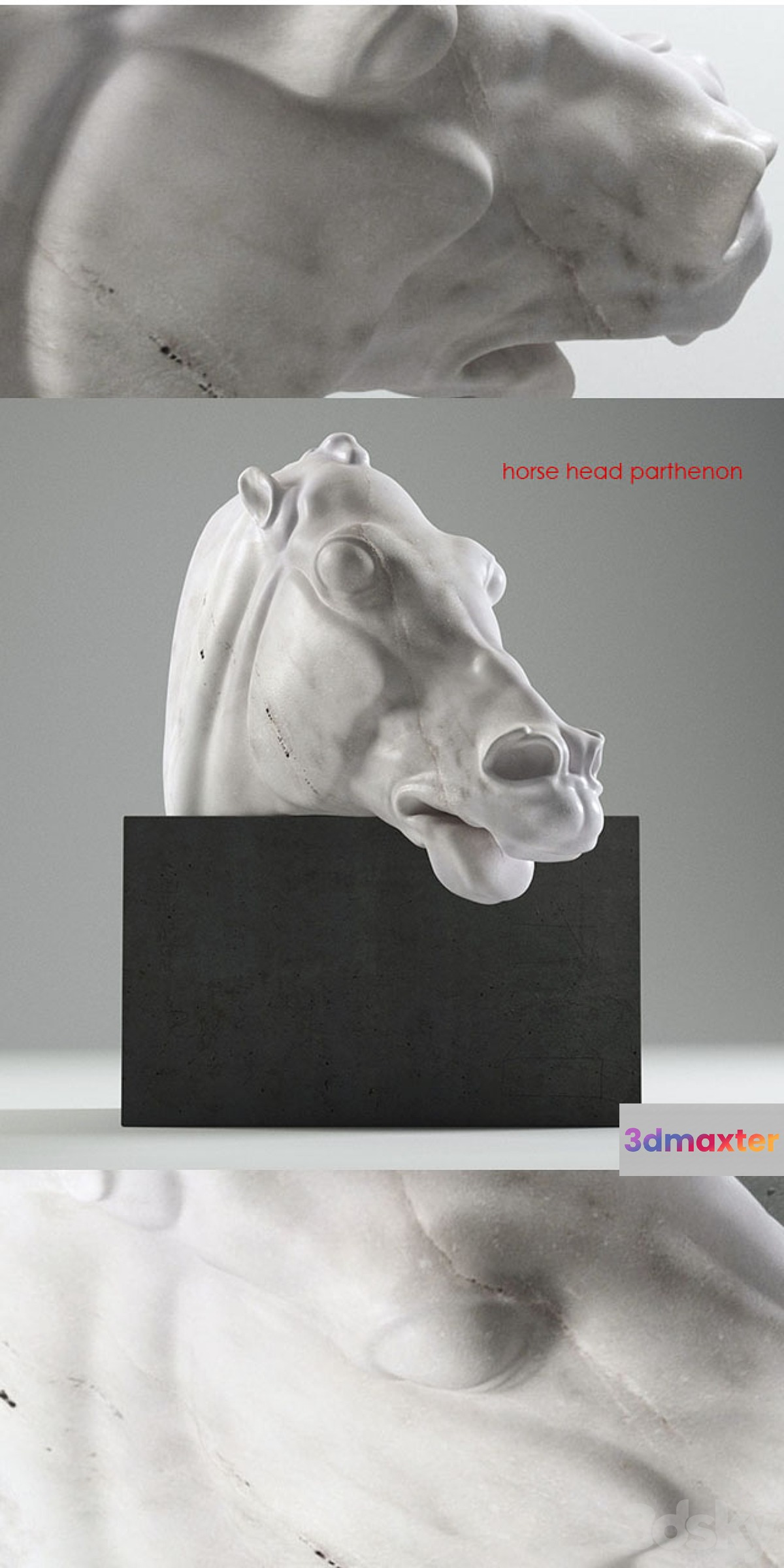horse head parthenon 3D Max