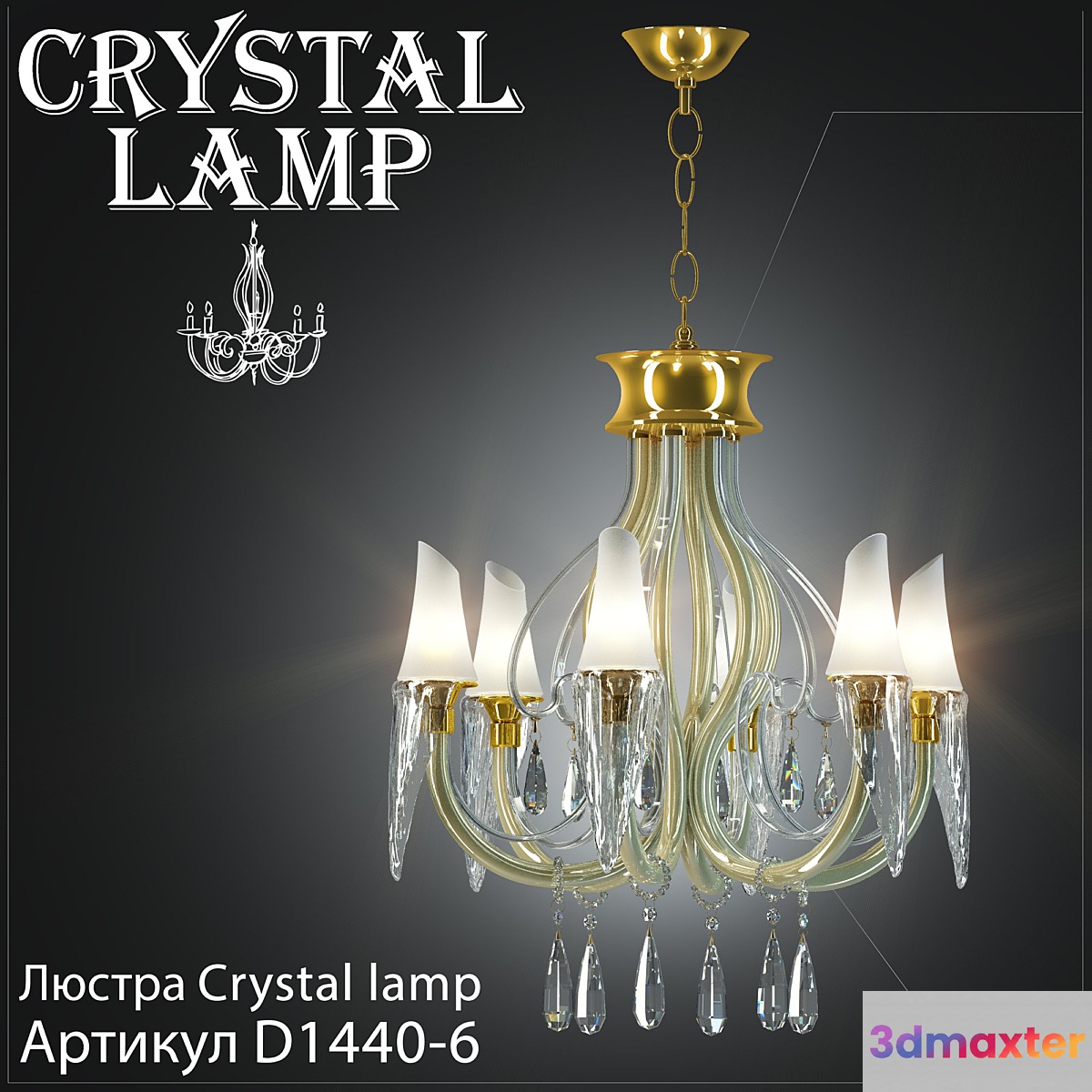 Chandelier Crystal Lamp D1440-6 3D Max