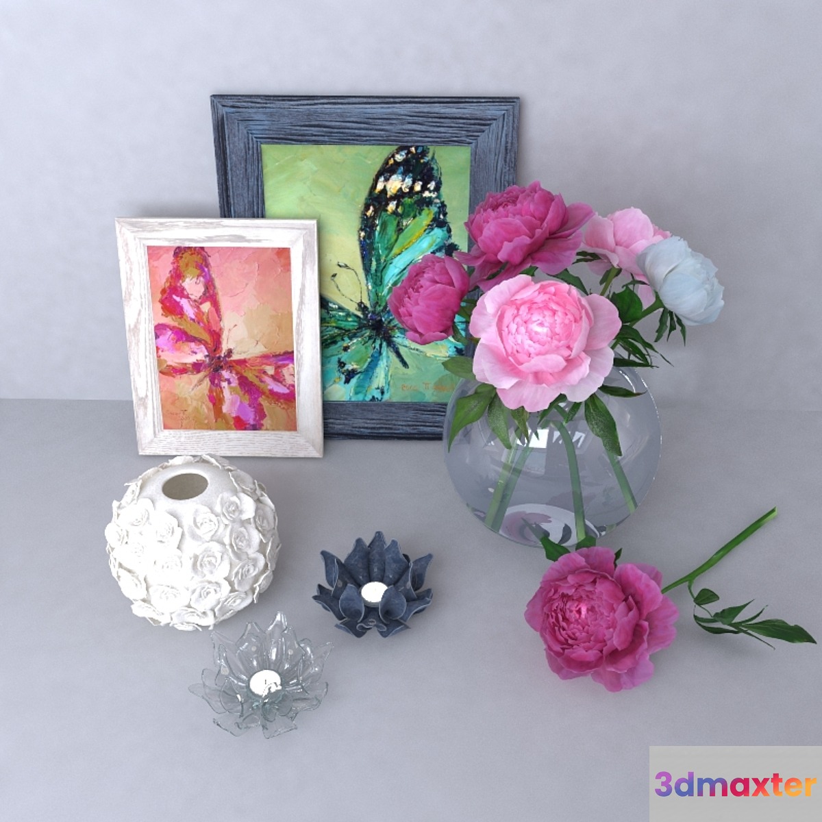 Peonies 3D Max