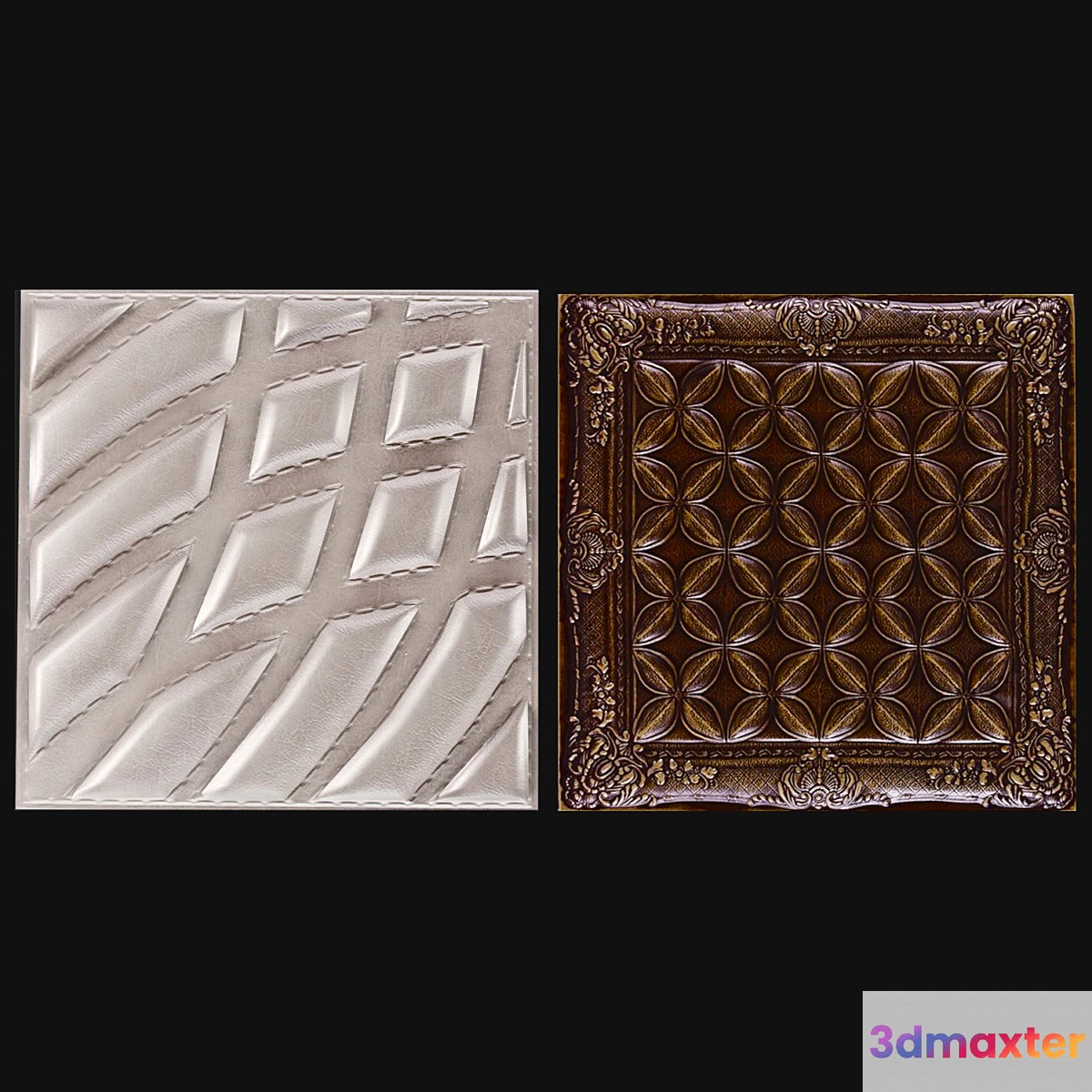 Decorative leather 3D panel