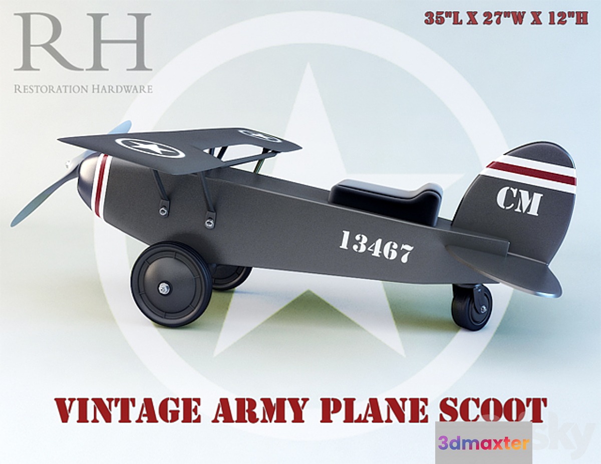 vintage army plane scoot