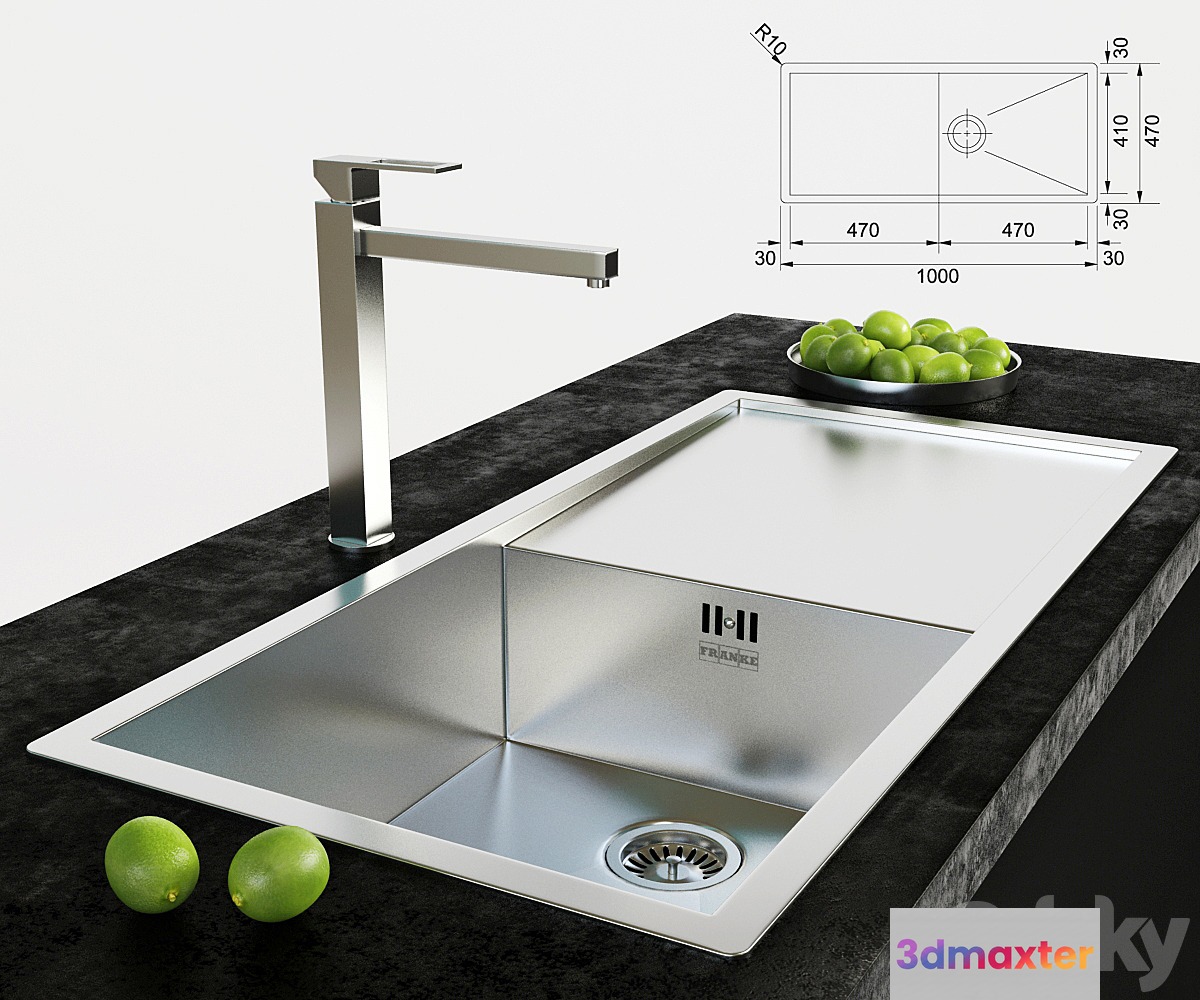 franke sink and faucet 3D Max