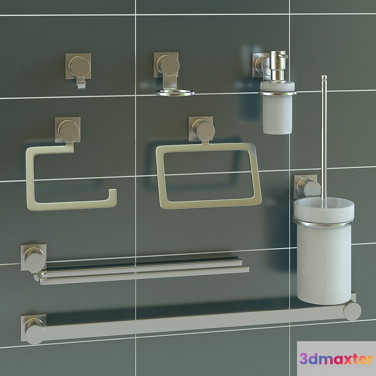 Set of bathroom accessories Grohe Allure 3D Max